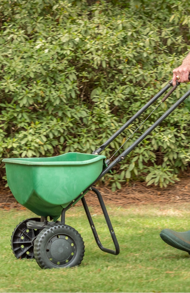 broadcast spreaders can be used to distribute lawn sand